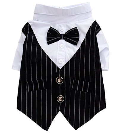 Hund Smoking Skjorta, Formell Bröllopsdräkt Med Fluga Husdjurskostym, M