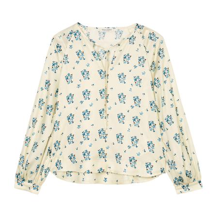 Marc O'Polo Print Bluse with voluminous sleeves inbo, Dame