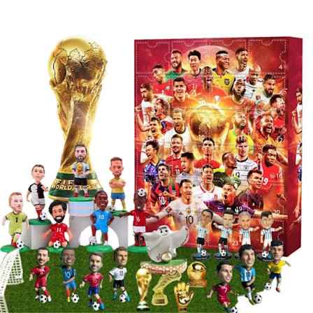 Fodbold Legetøjs Adventskalender til Børn, Jul-VM Adventskalendere 2024 Nedtælling 24 Dage, Overraskelseslegetøj Blind Box Gaver til Drenge Piger