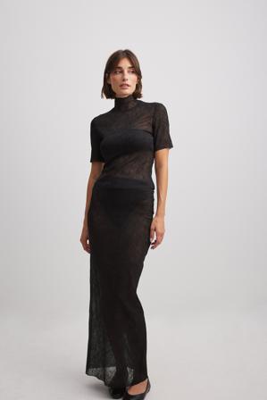 Josefine HJ x NA-KD Jupe longue structurée - Jupes longues - Noir - EU 34