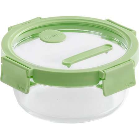 Lékué Rund madkasse 650 ml, glas/grøn - Glas, grøn | KitchenOne