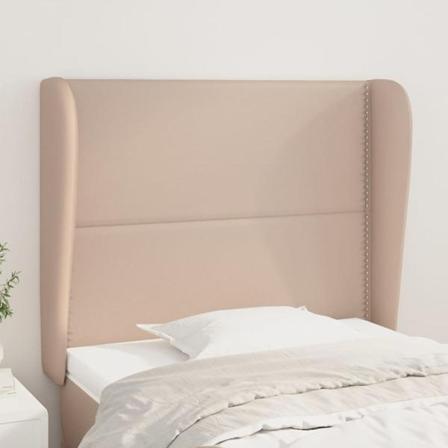 Vidaxl Huvudgavel Med Kanter Cappuccino 103x23x118/128 Cm Konstl Brun