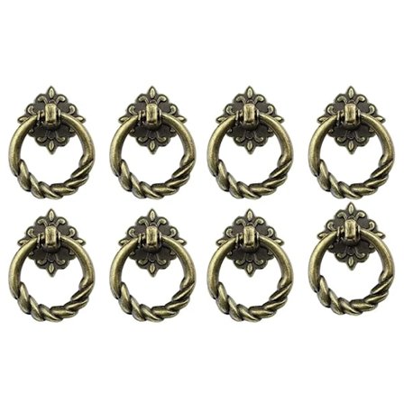 8 stk. vintage knopper, bronze antikke møbelknopper til skabe, kommoder, møbler osv. (bronze)