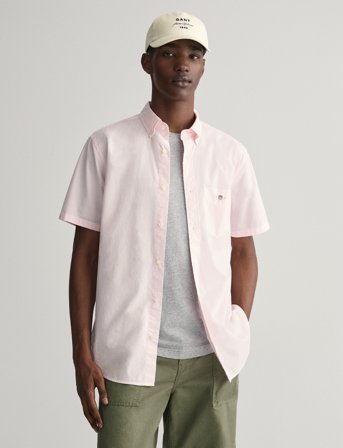 GANT Reg Classic Poplin Ss Shirt - Pink - L