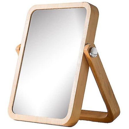 Træ Vanity Spejl Bærbar Bord Spejl Foldbar HD Skønhed