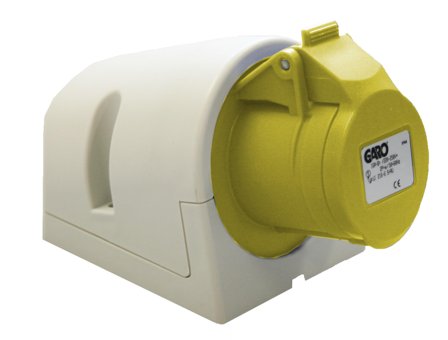 Garo UI 332-4 S + RU Vägguttag IP44, 4-polig, 32A Gul, 4 h, Anslutningsdon & kablar