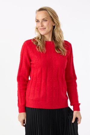 BRANDTEX - Langærmet Strik - Rød