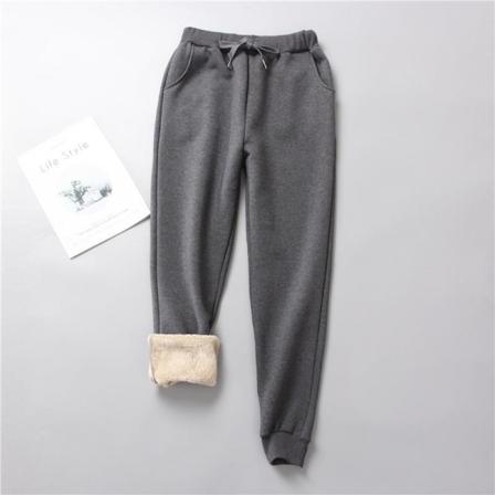Tjock Fleece Joggingbyxor För Damer Med Hög Midja Fuzzy Träningsbyxor