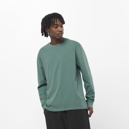 Salomon - Men's Midlayer Sal Logo Pride Ls Tee M - North Atlantic