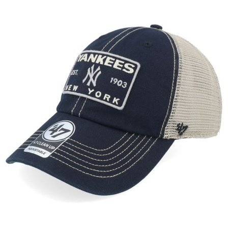 47 Brand - MLB Svart trucker Keps - New York Yankees Wabash Clean Up Vintage Black/Natural Trucker @ Hatstore