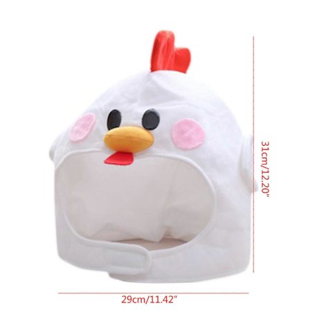 Sjov Tegneserie Kylling Dyr Plys Hat Udstoppede Legetøj Hovedbeklædning Cosplay Foto Rekvisitter
