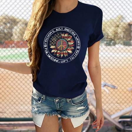 Kortärmad T-shirt Dam Med Rund Hals