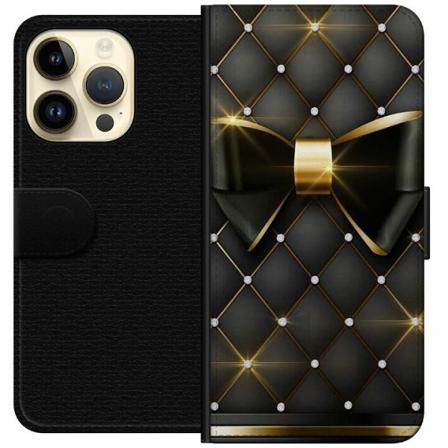 Apple Iphone 14 Pro Plånboksfodral Gyllene Rosett