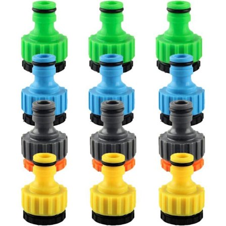 12 st Universal Kranadapter för Kökskran 1/2 och 3/4 Gängad Slangkoppling Kompatibel med Trädgårdsbevattning