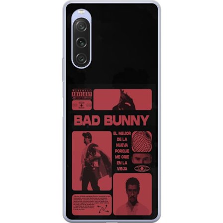 Kompatibelt Mobildeksel til Sony Xperia 10 V Bad Bunny NFL-inspirert skjoldlogo med amerikansk fotball og stjerner