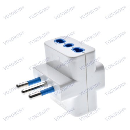 Italien Reseadapter 3-vägs Uttag Multiport Italiensk standard 10A 250V
