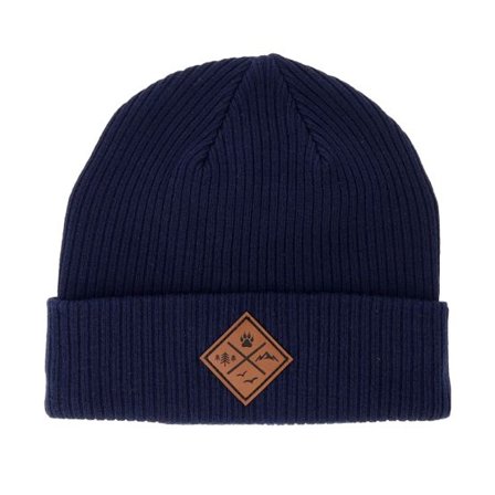 Wild Spirit - Blå cuff Beanie - Engraved Nature Patch Oxford Navy Cuff @ Hatstore