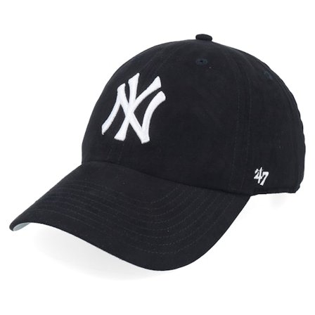 47 Brand - MLB Svart unconstructed Caps - New York Yankees MLB Suede 47 Clean Up Black Dad Cap @ Hatstore