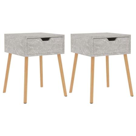 Vidaxl Sängbord 2 St Betonggrå 40x40x56 Cm Spånskiva Grå