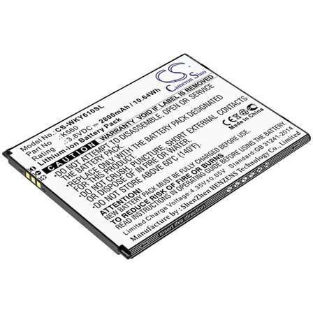 Batteri for SmartPhone, Mobil for Wiko Y61, W-K560, Y62 og andre.