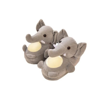 JUSCH Dametøfler, Mote Vinter Varme Elefanttøfler, Unisex Voksen Fleece Plysj Hjemmesko A112-130