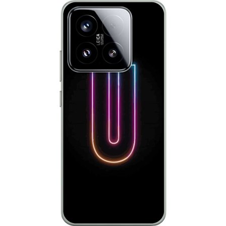 Kompatibelt Mobilskal till Xiaomi Xiaomi 15 Minimalistisk neonbokstav U i färgstark ljuseffekt mot svart bakgrund