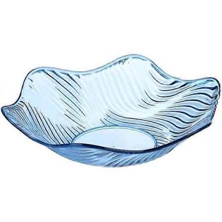 Fruktskål, Kristall Serveringsskål Fat, Klar Salladsskål, Snacks Desserttallrik, Blomformad Vågig Kanttallrik