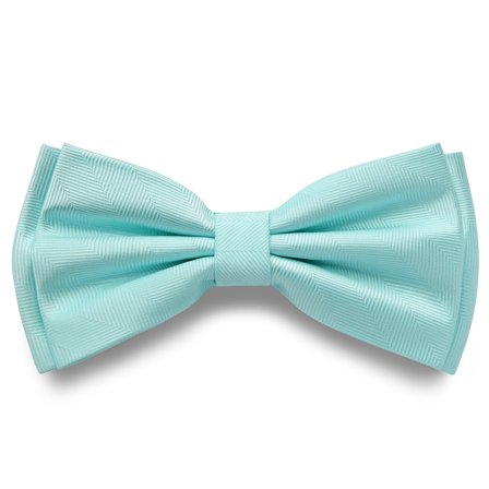 Baby Blue Pre-Tied Herringbone Bow Tie for Men - Pre-tied bow ties