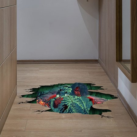 Uhyggelige Halloween-klistermærker til vægge, glasvinduer og gulv, spøgelseshall