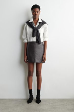 COS Women's Camicia Sartoriale In Cotone Pima in Bianco