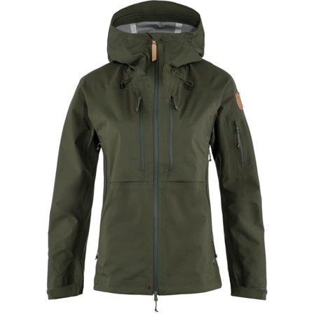 Fjällräven Women's Keb Eco-Shell Jacket in Deep Forest | Size: XL, Eco-Shell/Polyester/Pliant