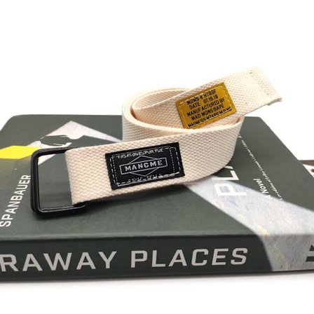 Mode Casual Män Canvas Bälte Dubbel Ring Metall Spänne Waistba