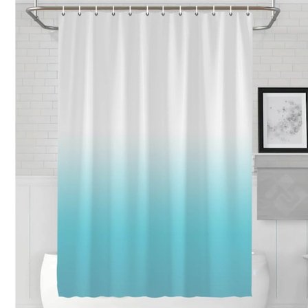 Bruseforhæng 150x180 hvid til akvamarin