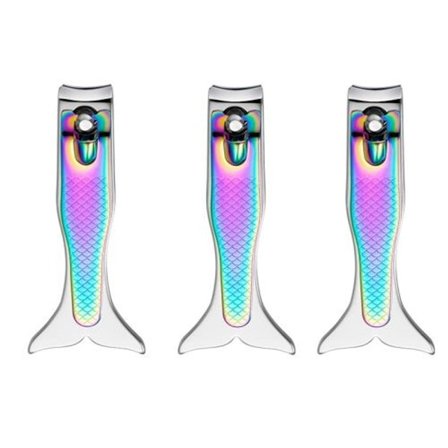 1 stk. Lille farve titanium negleklipper gradient havfrue håndtag negleklipper mand