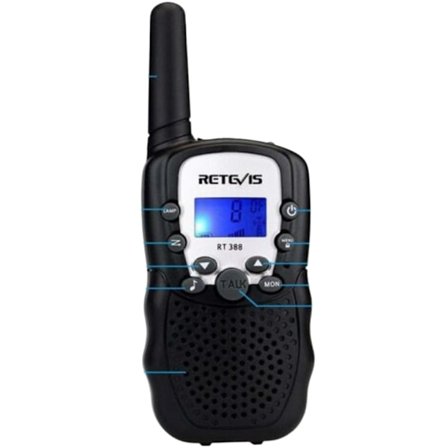 Retevis RT388 Walkie Talkie til Børn, Genopladelig Langdistance Legetøjsgave til 3-12 Årige Drenge, VOX Lommelygte, til Camping
