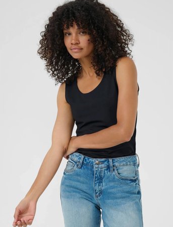 Kaffe Kaarina Jersey Top - Black - M