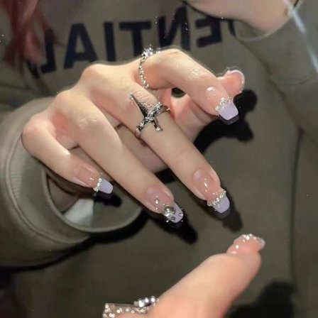 24st Diamond False Nails Love Fake Nail French Style Nails