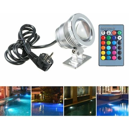10W Swimming Pool Lys med Fjernbetjening 4 Tilstande RGBW IP68 85-265V LED Spot Akvarium Undervandslampe Nedsænkelig Belysning Projektor Udendørslampe