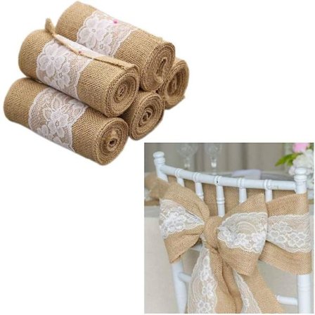 5 kpl Juuttipitsi Tuoli Vyöt Juutti Tuoli Päällinen Jouset Maalaismainen Pellava Pitsi Tuoli Jouset