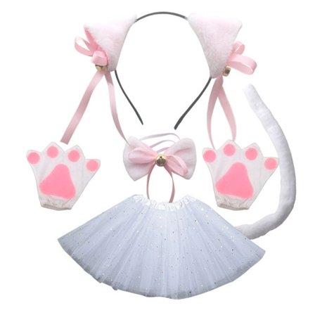 Katte Kostume 6-delt sæt Sort Kat Pige Kostume Børne Dyrekostume