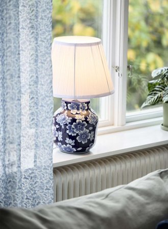 Fanny bordlampe m/skjerm - blå/hvit