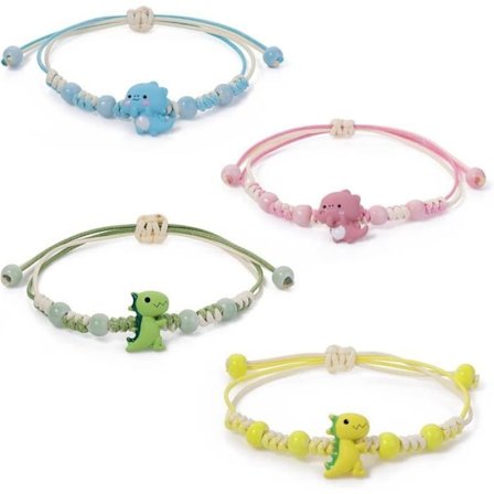 Pieces Tegneserie Dinosaur Armbånd Fargerikt Flettet Tau Lykkebringende Armbånd for Barn Gutter Jenter Cad.[G1439]