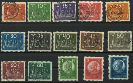 Sverige 1924 - AFA 159-173 - Stemplet