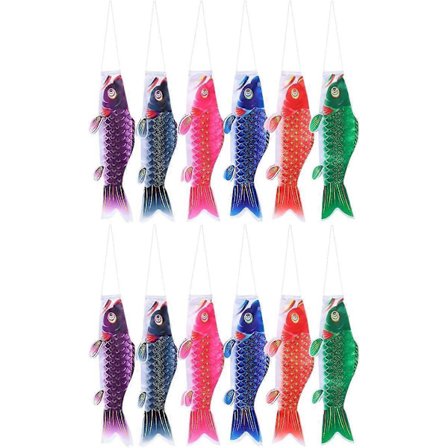 12 stk. Japansk Karpe Vindpose Fisk Flag Drage Vindstrømmer Koinobori Vindpose Hængende Dekoration til Bar Restaurant