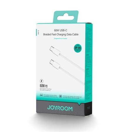 Joyroom Ben Series S-A45 USB-C / USB-C 60W-kabel 1m - Hvid
