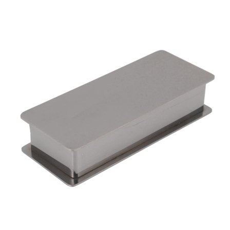 Rektangulær tandstikholder i rustfrit stål med låg til hjemmebar, hotel og restaurant