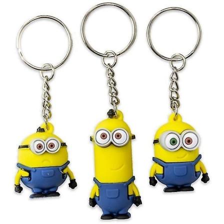 1-pack Minions nyckelring 3D-figur slumpmässigt vald