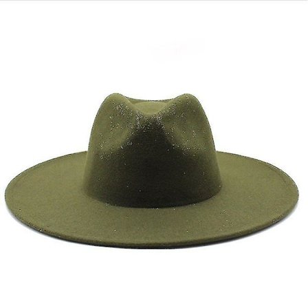 Lämmin talvinen klassinen leveälierinen fedorahattu mustavalkoinen villahatut miehille naisille rypistettävä talvihattu