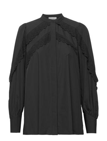 Lr-Peng Bluse Langermet Svart Levete Room