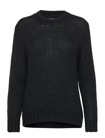 D1. Mohair Solid C-Neck Pullover Svart GANT*Betinget Tilbud